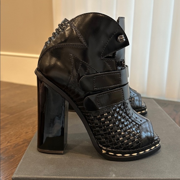 Proenza Schouler Black Open Toe High Heel Booties Size 38 NIB - Picture 3 of 15